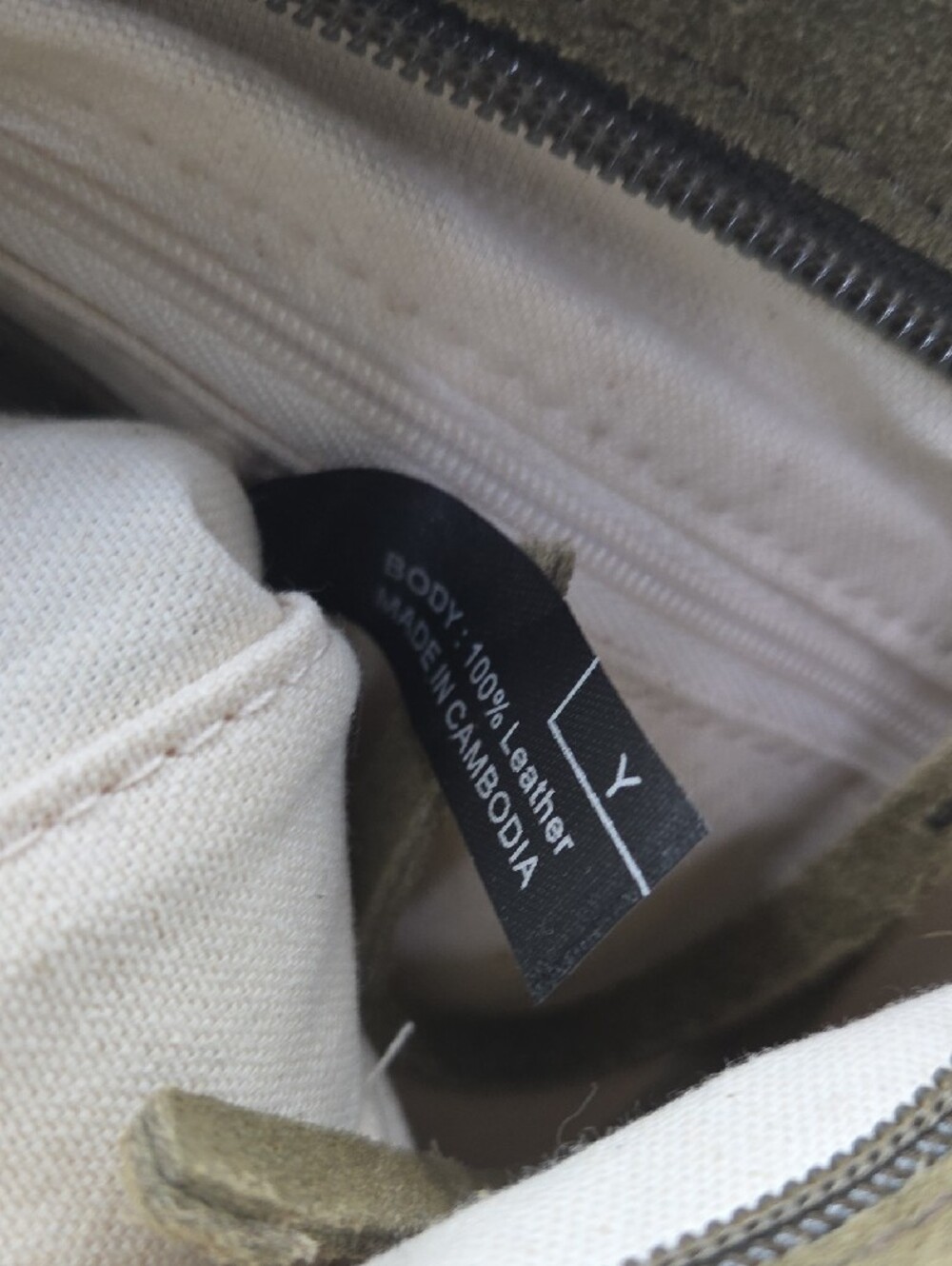 margot Olive Green Suede Slim Crossbody Bag - Picture 7 of 9